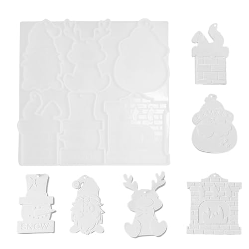 Anulely Moldes de resina de adorno de Navidad, molde de resina para decoración del hogar, moldes de silicona para colgantes de árbol de Navidad, molde de resina epoxi para decoración del hogar