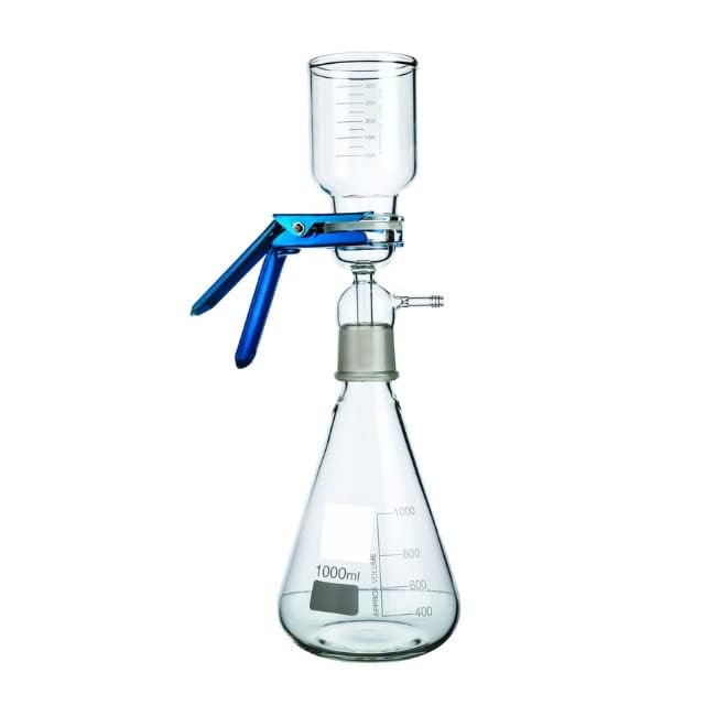 Witeg Membrane Flask 250 ML | Vaccum Filteration Assembly 250 ml Flask with filter disk, Funnel, Clamp and Pipe | Filter Membrane Flask for Lab 500 ML-image-33