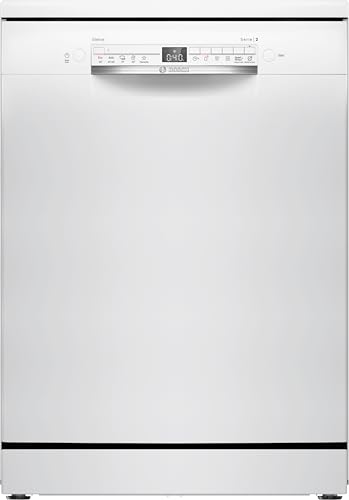 Bosch - Lavavajillas Libre Instalación, Serie 2, 13 servicios, 60 cm de ancho, Home Connect, Media Carga, Silencioso, blanco, SMS2HTW06E