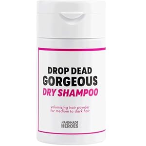 Handmade Heroes Non Aerosol Dry Shampoo Powder 1.8oz 100% Natural & Vegan Volumizing Powder For Dark Hair & Brunette Hair