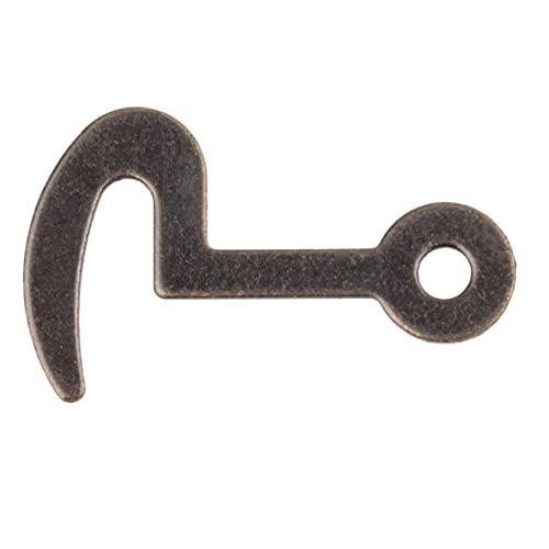 Small Antique Brass Lid/Door Gate Latch Hook Lock | 4 Items/Pack | Small Box Gate Hook, Eye Latch, Privacy/Security | Trunk, Box, Furniture Hook Latch | DL-C1478-1626AB4P