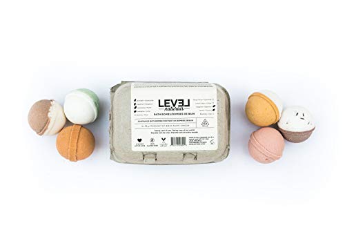 Level Naturals Bath Bombs - Mixed Pack, Easter Gift, Rich in Sensory Aromatherapy Essential Oils, Luxurious Handmade Bath Spa Gift Set , 6 x 70g