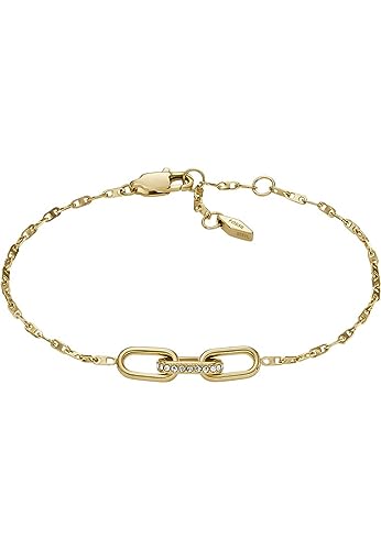 Fossil Damen Edelstahl mit Karabinerverschluss schmales Kettenarmband