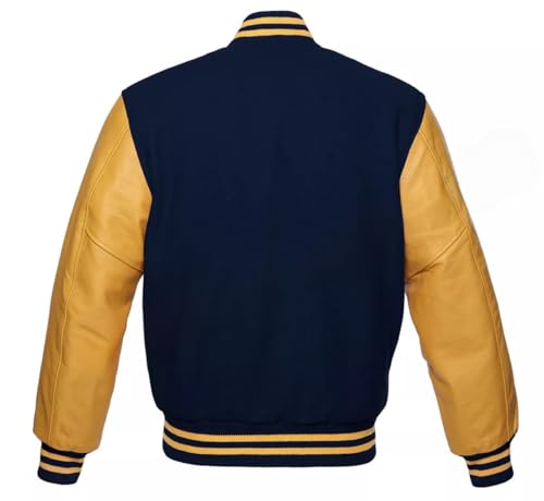 Men's Varsity Jacket Leather Sleeve and Wool Blend Letterman Boys College Varsity Jackets2