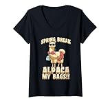 Photo Gallery donna spring break alpaca my bags llama vacation divertente maglietta con collo a v Photo Gallery donna spring break alpaca my bags llama vacation divertente maglietta con collo a v