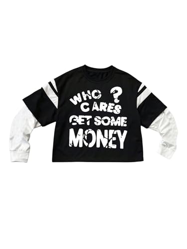 SOLY HUX Men's Letter Graphic Crewneck Sweatshirt Pullovers 2 in 1 Long Sleeve Shirts Fall Clothes