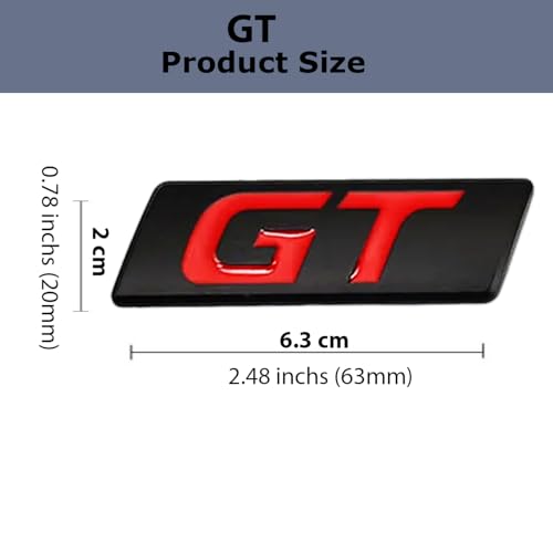 Sakuun Carved GT 3D Metal Chrome Sticker Emblem Badge-Stylish Logo for Cars, Bikes & More- Size 6.3x2cm- Premium Vehicle Accessories Black Cherry.