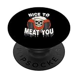 Fleischschneider Metzger Horror Skelett Fleischladen Geschenk PopSockets mit austauschbarem PopGrip