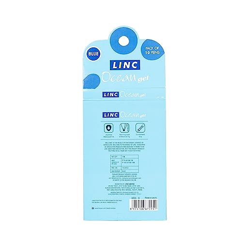 Image of Linc Ocean Classic 0.55 mm Gel Pen | Blue Ink Pack Of 10