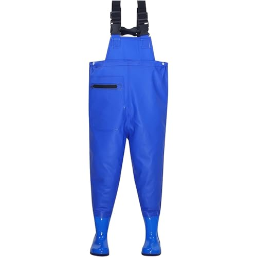Nyutcwe Niños Waders impermeables jóvenes para jóvenes para la piel ＆ Cofre suave con botas PVC resistente al desgaste para la caza de pesca de niños, l