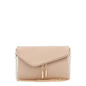 FashionPuzzle Envelope Wristlet Clutch Crossbody Bag with Chain Strap