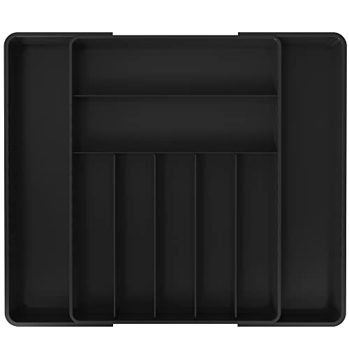 Simple Houseware Expandable Kitchen Drawer Flatware Organizer, Black #TOP26