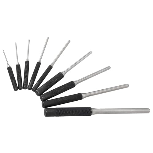 Leapiture 9pcs Roll Pin Punch Set Jewelry Pin Punch Set Pin Punch Repair Tool with Red Storage Pouch Durability Convenient for Watch Repair Jewelry Craft