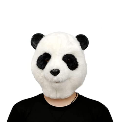 Máscara de panda para Halloween, cubierta completa de látex, accesorio divertido para cosplay