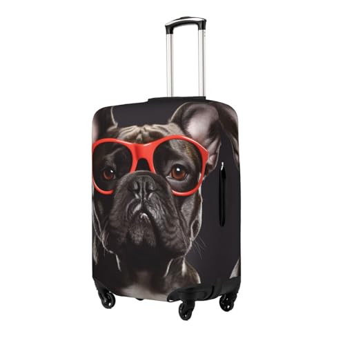 French Bulldog Travel Luggage Cover Suitcase Protector Washable Elastic Suitcase Cover Anti-Scratch Luggage Protector Medium Travel Suitcase Baggage Cover Fits 18-32 Inch Suitcase2