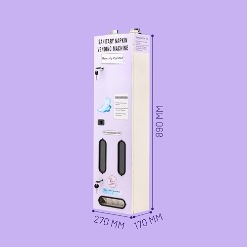 Image of By VP Industries (Manual Operated | Capacity-100 Pads) Sanitary Napkin Vending Machine Vartical | Operates by inserting a 5 Rs coin and rotate a knob @ 360 degrees to dispense a napkin