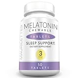 Mauricettes Natural Melatonin 3mg Chewable Tablets - Fast Acting 3 mg Sleeping Pills for Kids, Teens, and Adults, Unflavored, Non Addictive, Dissolvable Sleep Support Aid, 50 Chewables