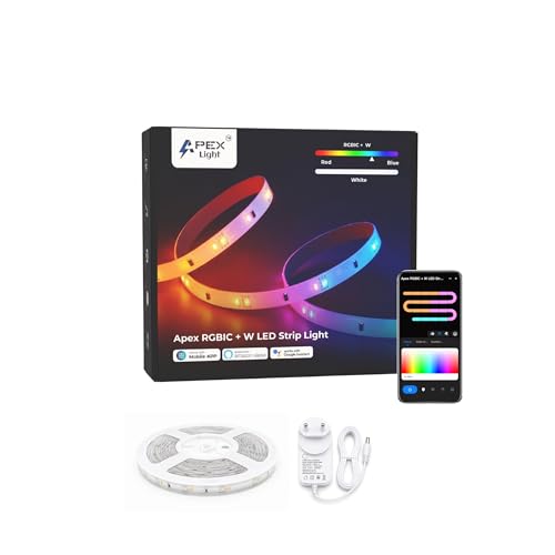 Image of APEX LIGHT RGBIC + W Smart LED Strip Light | Multi-Color RGBIC + 6000K Pure White LEDs | Alexa & Google Compatible | Music Sync with Dynamic Modes | App Control | 1 Year Warranty