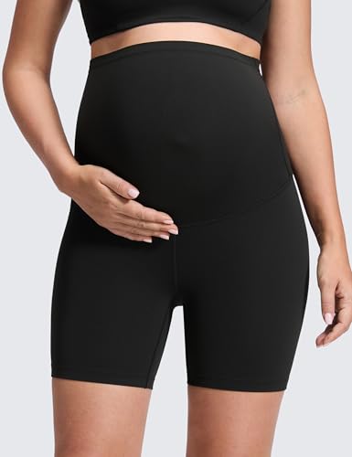 Image of CRZ YOGA Maternity Biker Shorts 6 inch | Butterluxe, Extremely Soft, Gentle Compression, Yoga, Super High Rise, U-shaped Belly, Pregnancy and Postpartum