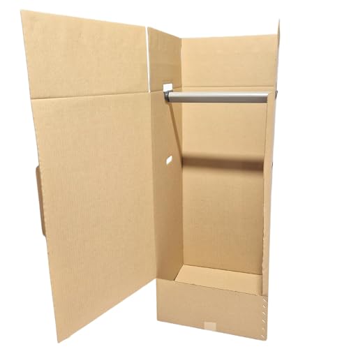 W.E. Roberts Tall Strong Portable Wardrobe Packing Boxes for Moving House with Hanger Rail, Easy Hinged Door Access removal boxes (18x18x38in) Temporary Wardrobe, Wardrobe Boxes (1)