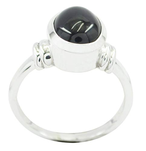 Bague noire en argent sterling 925 cadeau idéal pour anniversaire et fête