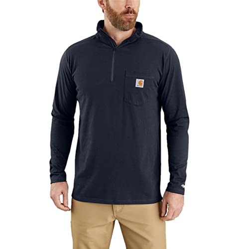 Image of Carhartt Men's 104255 Force Relaxed Fit Quarter Zip Pocket T-Shirt