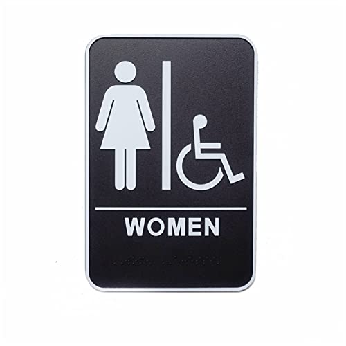 Targa Bagno Unisex 18cm Con Braille Rialzato - Cartello Porta Autoadesivo In Acrilico Per Hotel, Uffici E Locali Pubblici