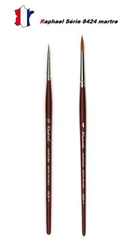 ESPACE BEAUX ARTS Raphael Brush Series 8424 Marten, Set 2 Piezas 2/0, 4 (Raphael France)