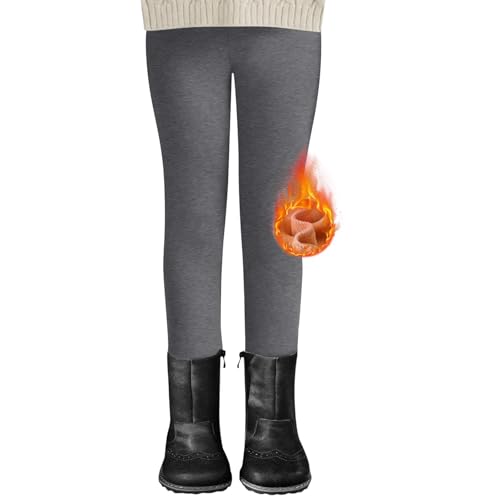 Leggings Térmicos para Niña con Forro Polar para Niños Ropa Interior Térmica de Cintura Alta Leggings Gruesos Pantalones Largos Cálidos para el Día a Día