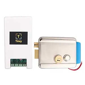 T Tinxy Device Door Lock with WiFi Controller and Door Sensor (Includes configurable Alarm) - Painted finish - Silver color