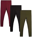 Sweet Hearts Girls’ Active Leggings – 3 Pack Basic Solid Performance Leggings, Size 10-12,...
