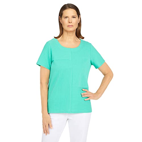 Alfred Dunner Women's Spliced Ottoman Texture Knit Top