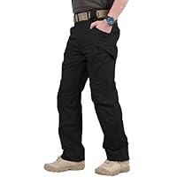 YAOBAOLE - Pantalón táctico para hombre, X9 carga, malla militar, senderismo, caza, pantalones de trabajo, con varios bolsillos, Negro , M