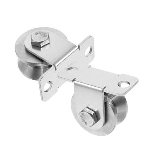 HAWILLOSCH 2pcs Stainless Steel Rope Pulley Wall Mount Pulley Wheel with Internal Bearings for Sliding Doors