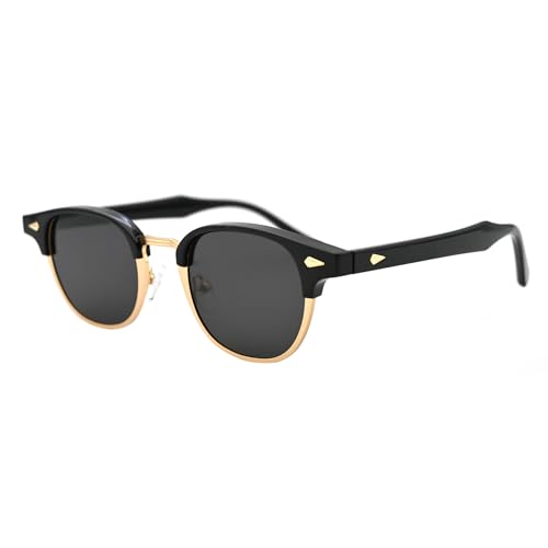 Onrtry Classic Polarized Sunglasses for Men Women Semi-Rimless Frame Sun Glasses Fashion Retro Designer Shades