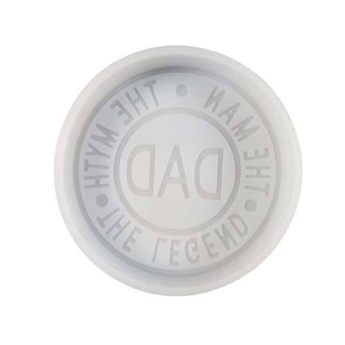 Dad The Man The Myth The Legend-Freshies Silicone Mold ，Scented Aroma Beads Supplies Resin，Circle Round Shape Silicone Epoxy Resin Candle Soap Mould - Oven Safe(Designed for Father Gifts)