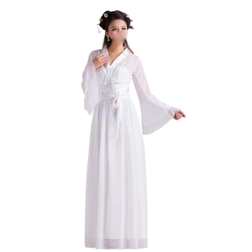 Hanfu blanc pour shooting photo et festival de robe folklorique chinoise traditionnelle