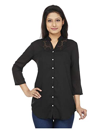 Buy Ninikart Black Summer Cool 3/4 Sleeve Black Formal Shirt for Women/Girl  at Amazon.in