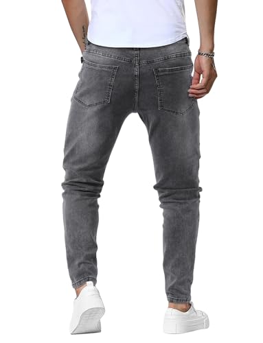 Woenzaia Mens Jeans Slim Fit Skinny Denim Stretch Tapered Jean Pants4