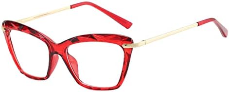 MARZRO Women's Stylish Colored Retro Cat Eye Eyewear Resin Reading Glass +1.0 1.5 2.0 2.5 3.0 3.5~+4.0 (Red, 2.5, multiplier_x)