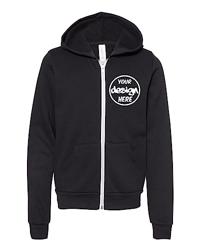 INK STITCH Unisex Youth Kids Bella Canvas 3739y Custom Deisgn Your Own Sponge Fleeece Hoodie Zip up2