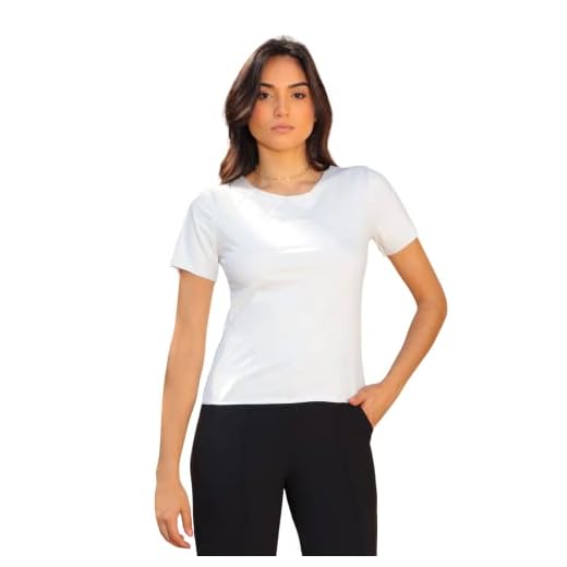 Blusa Suede Feminina T-shirt Blusinha Básica Manga Curta Cor:Off;Tamanho:GG