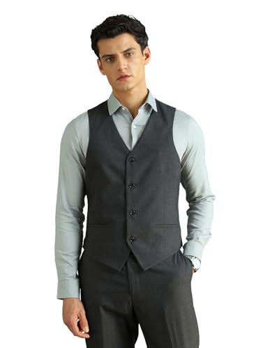 Image of Arrow Men Regular fit Polyester Heathered Waistcoat