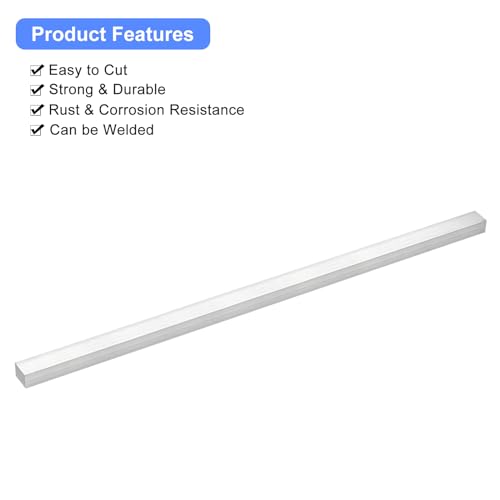 Image of uxcell Square Aluminum Flat Bar, 5 /16 inch Thick 0.4 inch Width 10 inch Length Square Aluminum Bar 6061 Aluminum Flat Plate, 8 x 10 x 254mm T6511 Solid New Mill Stock for Industrial Building