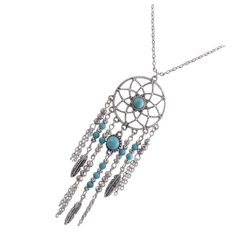 TOPPERFUN Collier Bohème en Alliage Argenté Pendentif Attrape-rêves, Finition Soignée et Design Créatif, Léger et Solide pour Soirée ou Shopping