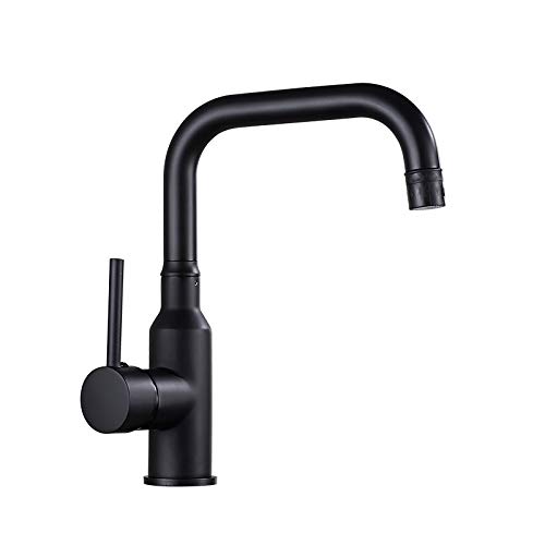 Rubinetto per lavello da Cucina per Bar Agriturismo Commerciale, Rubinetto da Cucina Girevole in Ottone, Rubinetto Girevole per Bagno, Miscelatore per lavabo, Rubinetto per lavabo Nero/Cromo/Nichel
