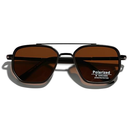 Fashion Pilot Sunglasses For Women Men Square Frame Polarized Sun Glasses Double Beam Design Summer Accessory