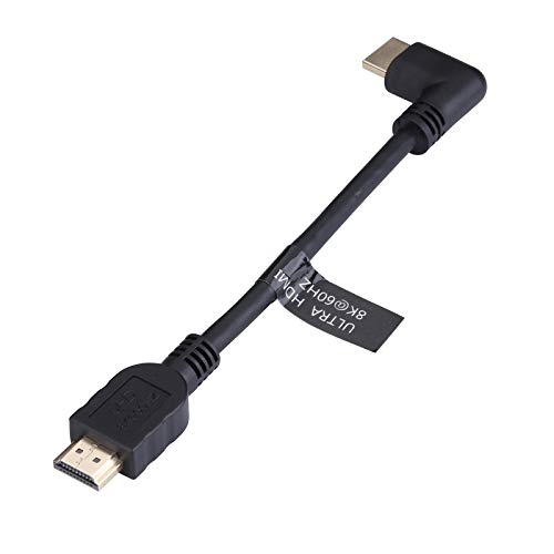 LARRITS Short HDMI 2.1 Cable 8K 60Hz 90 Degree Angle for TV DVD Players Projectors Computer PC Monitors (15 cm Right Angle)