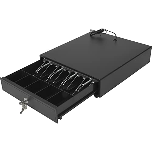 Cajas De Seguridad, Tools RACK & PACK Cajon de Dinero Compartimento para 4 Billetes y 5 Monedas Cable de Conexión RJ11 a Computadora o Impresora Punto de Venta Caja Registradora de 33.5...