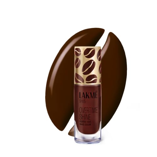 Image of Lakme 9 to 5 Overtime Shine Nail Polish - Coffee Edit-11 Americano Edge 6ml